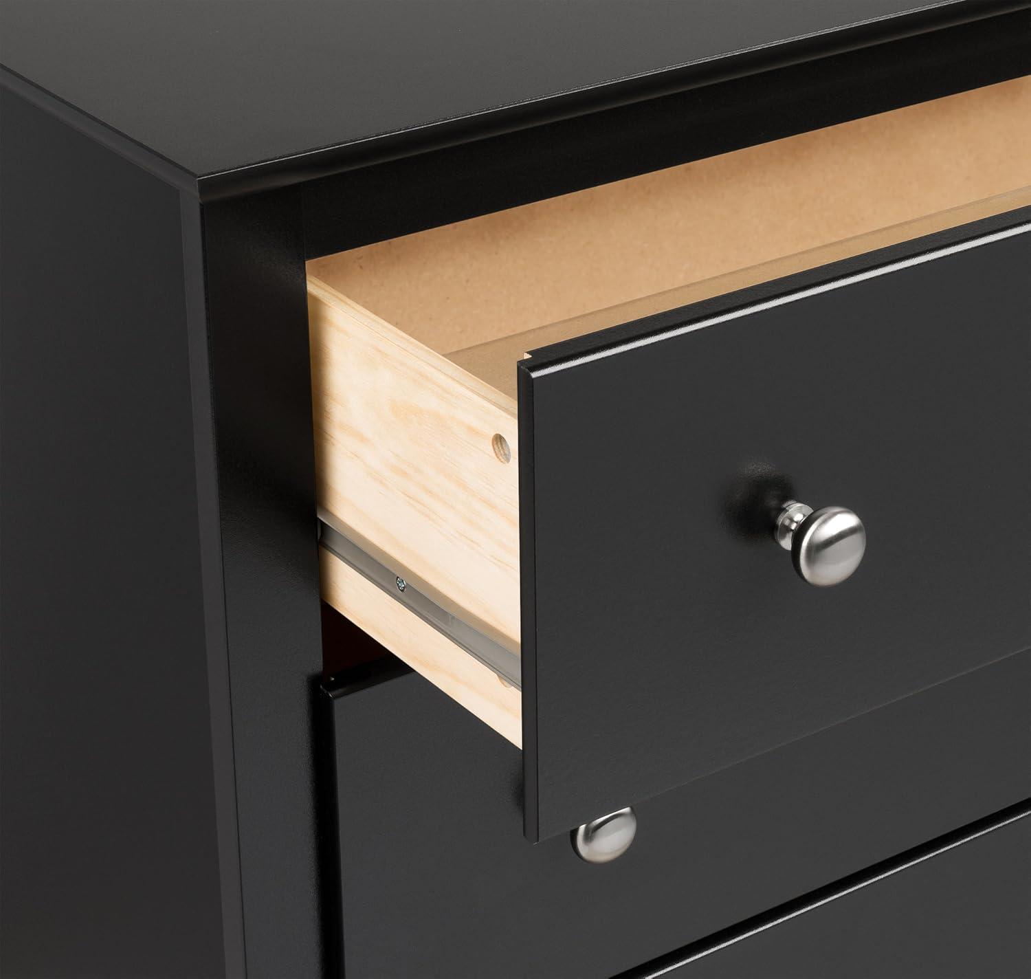 Prepac Sonoma 3 Drawer Nightstand - Black : Wood Composite Bedside Table, Rectangle Shape, Spot Clean