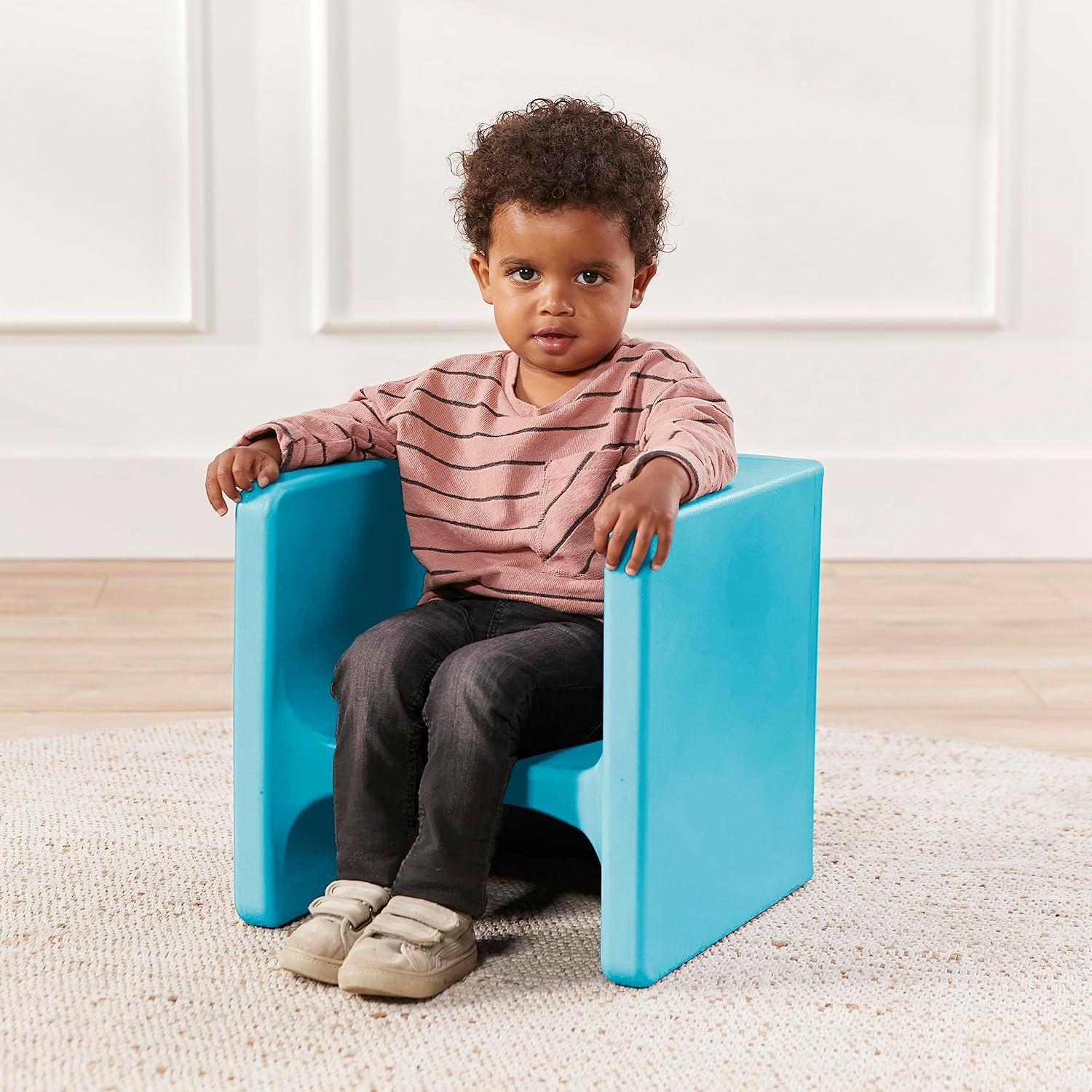 ECR4Kids Tri-Me Table and Cube Chair Set, Multipurpose Furniture, 3-Piece