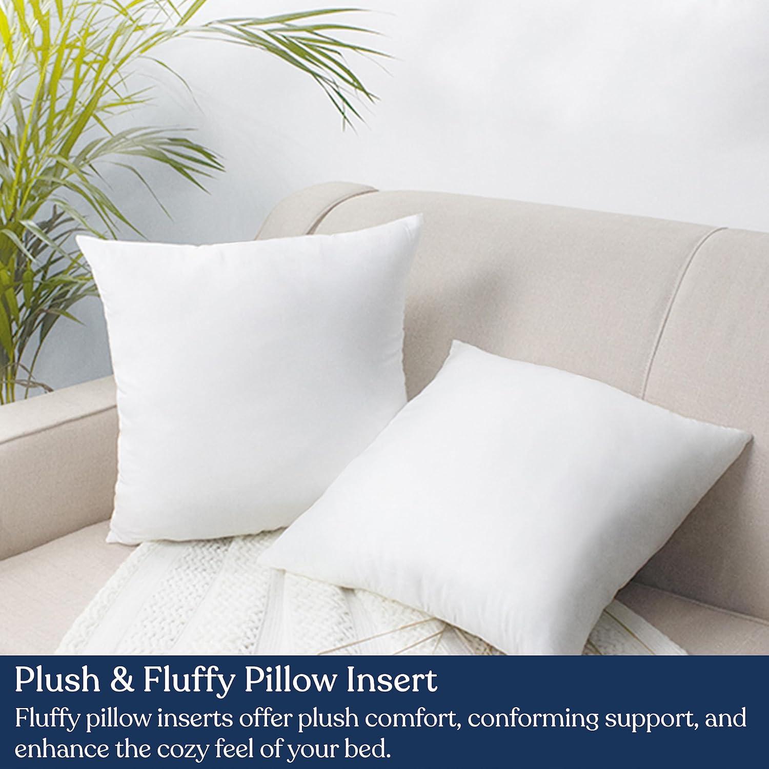 Premium Organic Cotton Pillow Insert, 100% White Duck Feather Filling