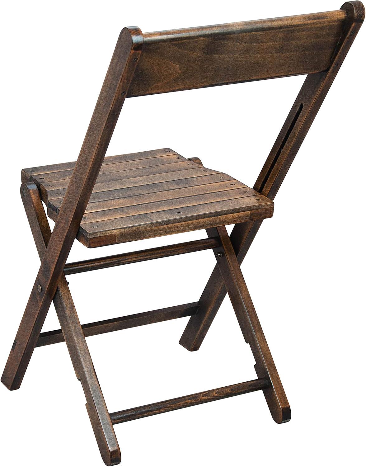 Flash Furniture Slatted Wood Folding Special Event Chair - Antique Black, Set of 4