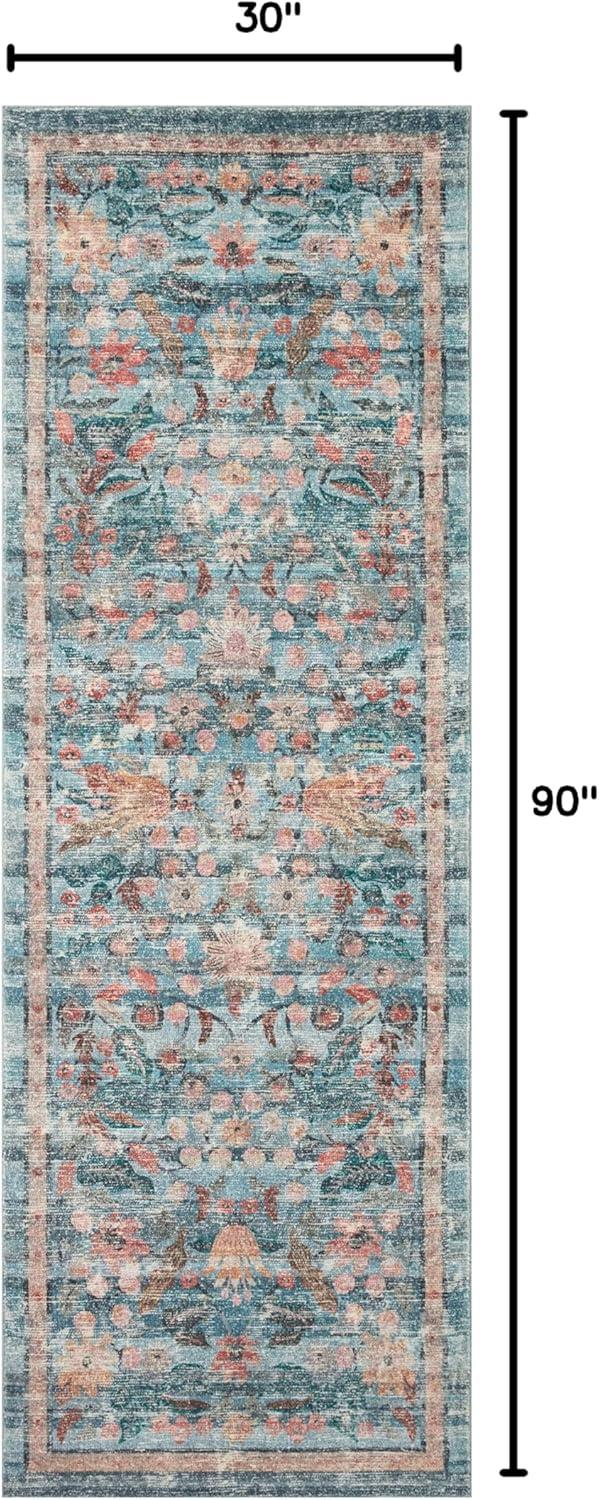 Rifle Paper Co. x Loloi Courtyard Blue Area Rug feat. CloudPile