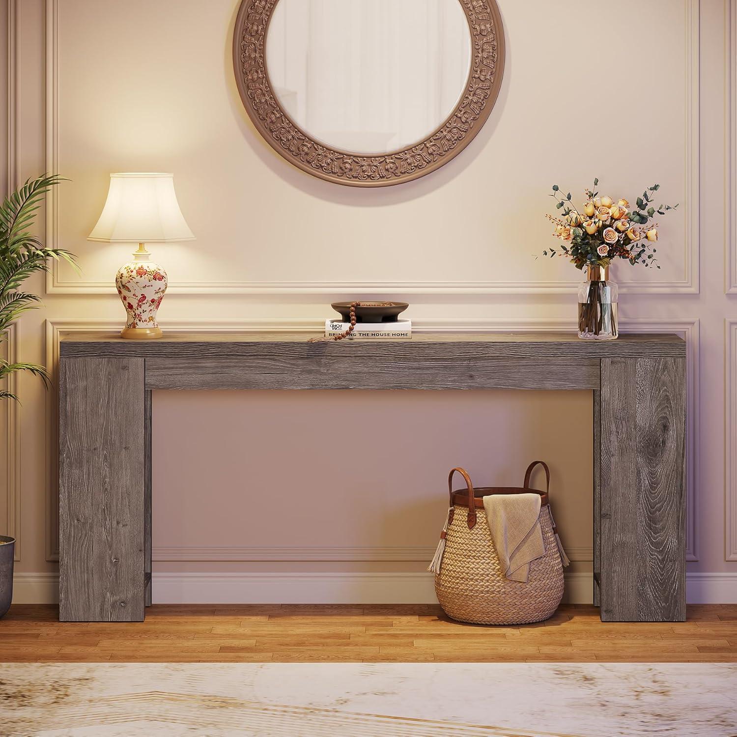 Millwood Pines 70.9" Console Table For Entryway, Farmhouse Wood Sofa Couch Tale