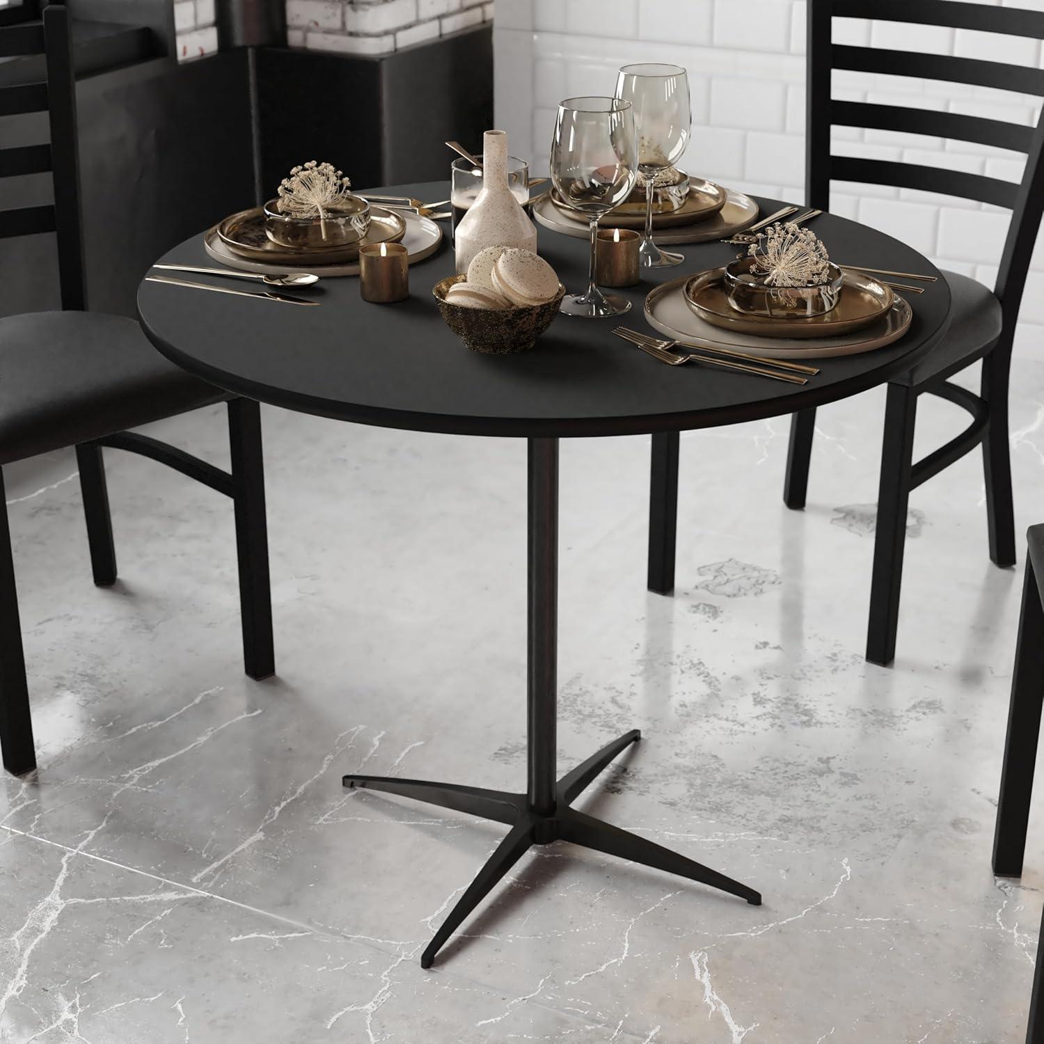Flash Furniture Marrel Round Wood Cocktail Table with Columns by Flash Furniture