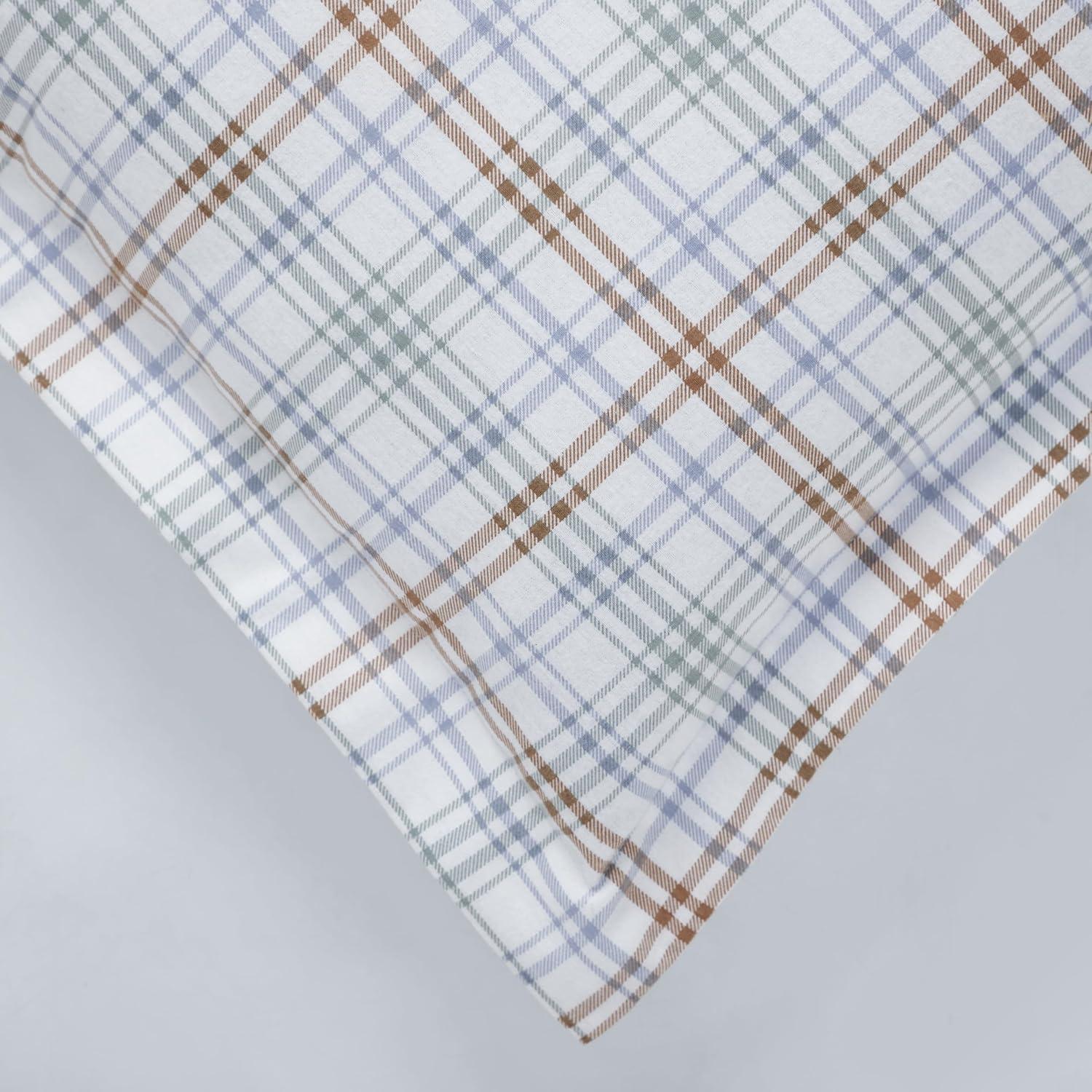 Superior Plaid Flannel Cotton Classic Modern Farmhouse Duvet Cover Set