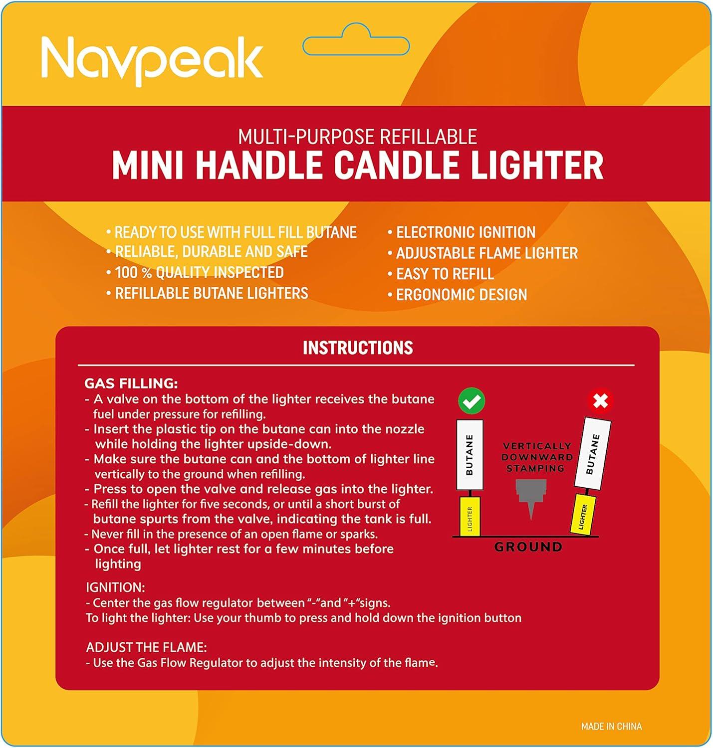 Navpeak Mini Handy Refillable Candle Lighter Set in Assorted Colors
