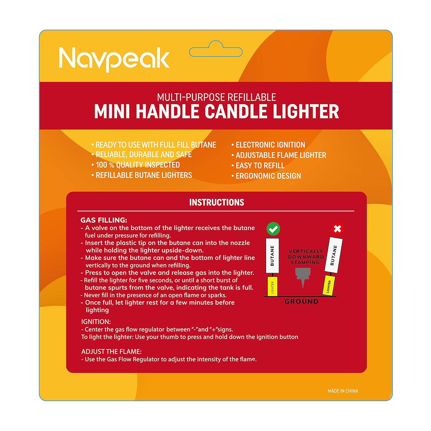 Navpeak Mini Handy Refillable Candle Lighter Set in Assorted Colors