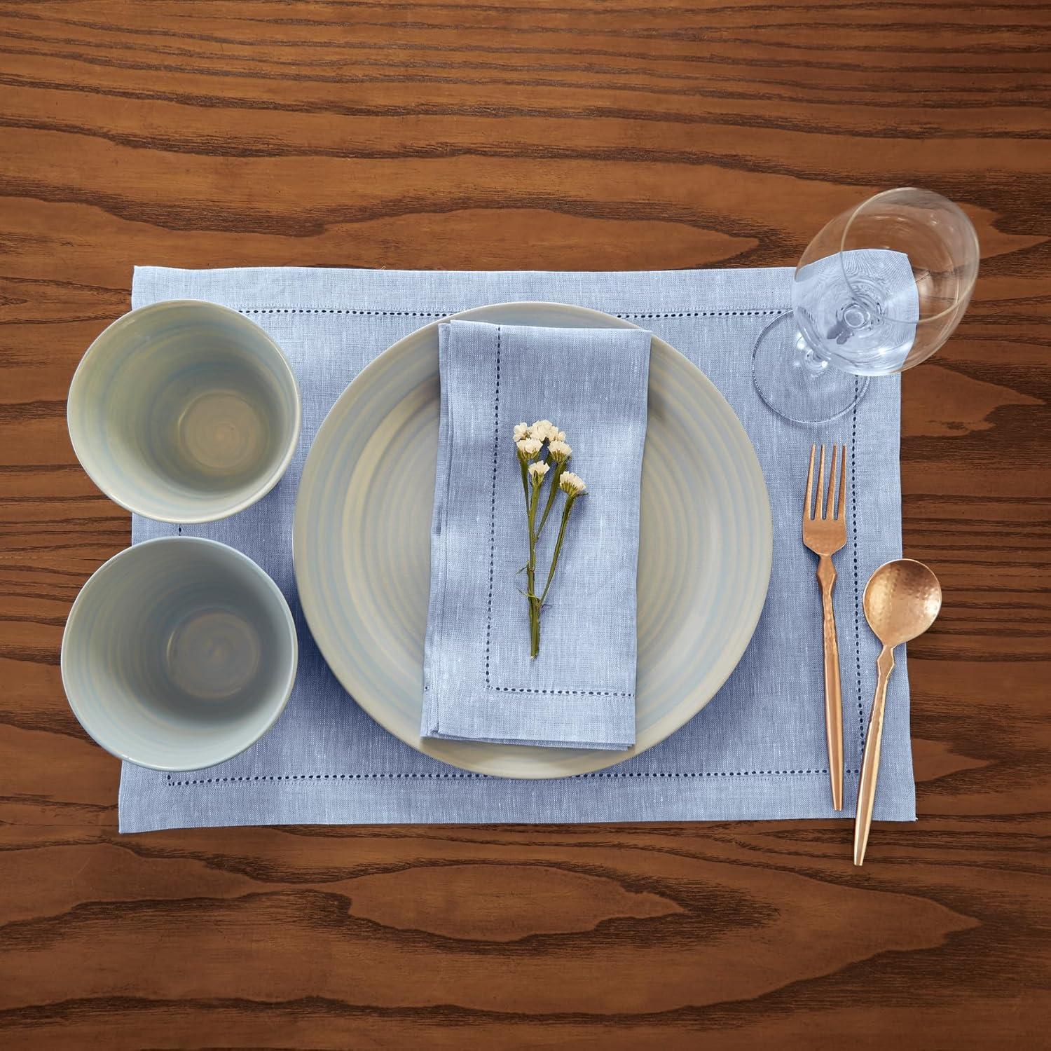 Solino Home Milan - 100% Pure Linen Placemats (Set of 4)