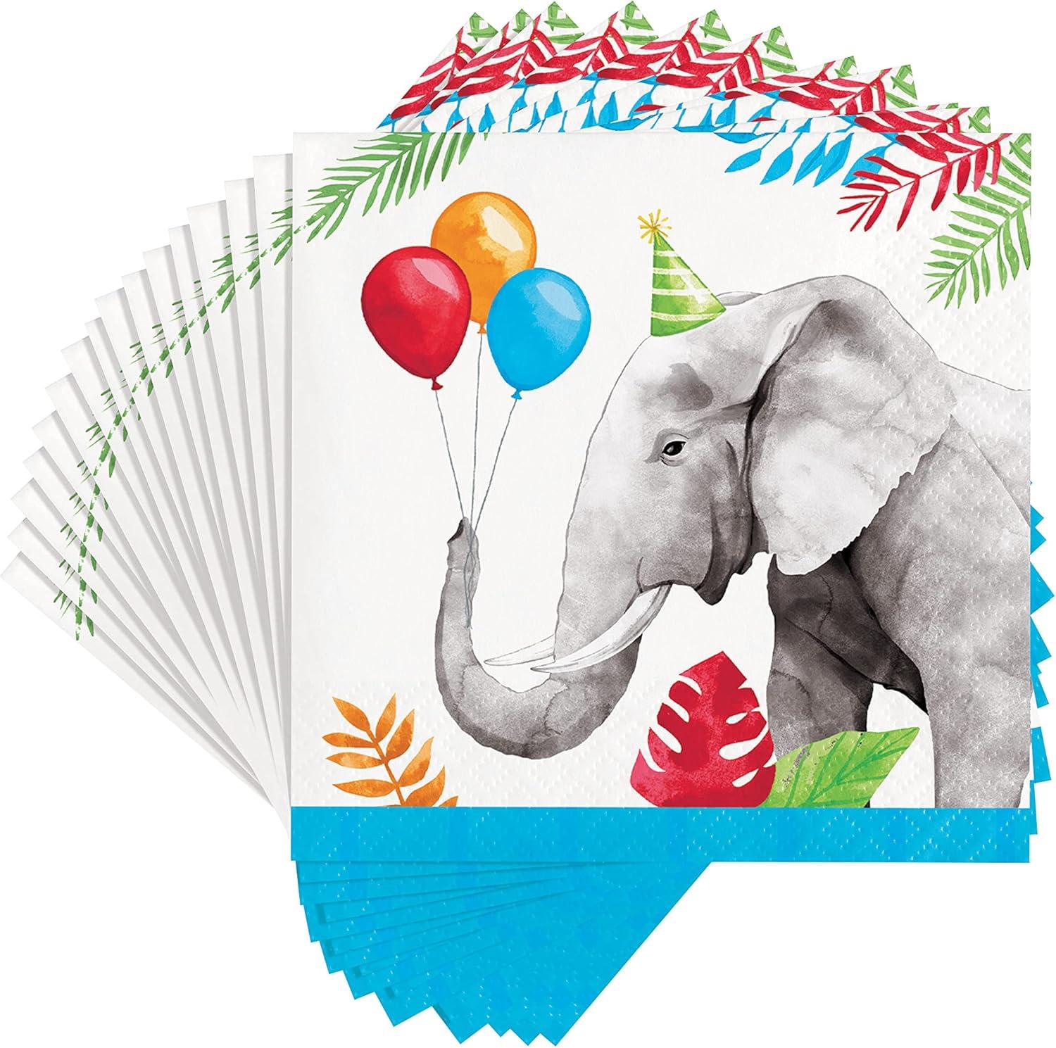 PTYC 354576 5 in. Party Animals Beverage Paper Napkin, Multi Color