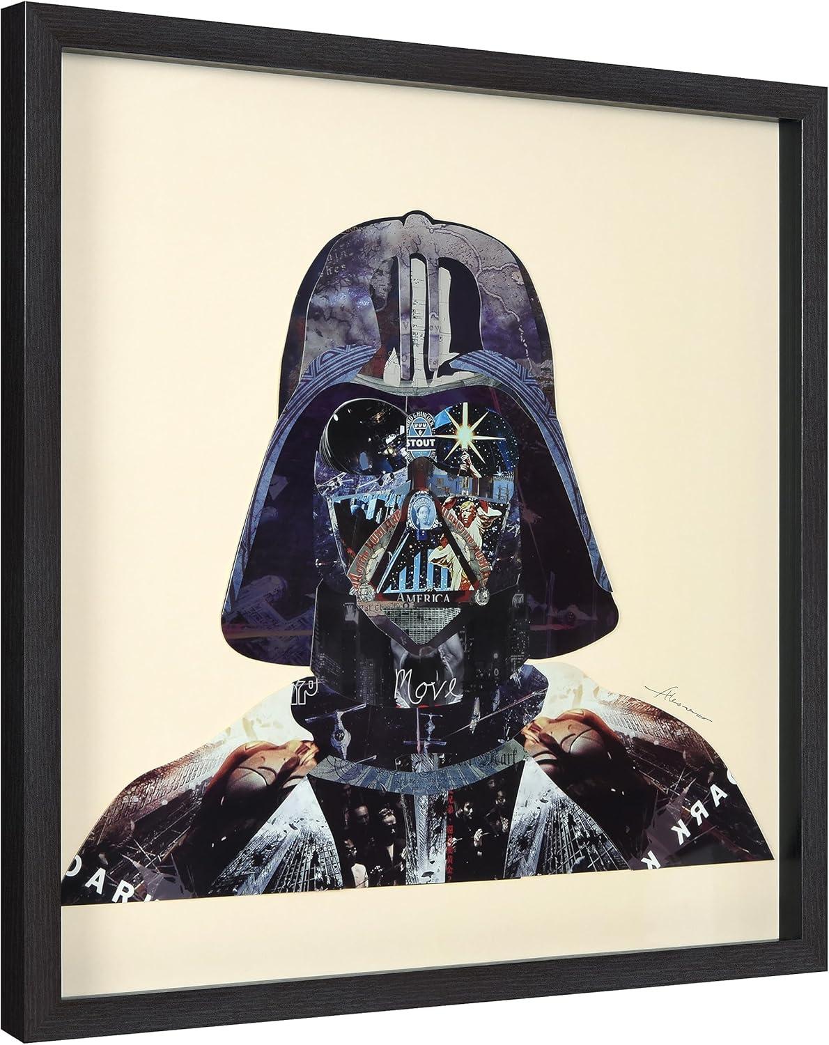 Star Wars Darth Vader Black Wood Framed Art Collage