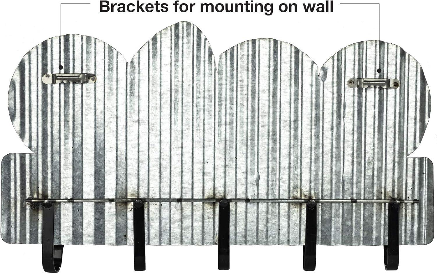 Excello Global Products Metal Sports Coat Rack with 5 Hooks: Vintage Sports Decorative Wall Mounted Design for Towels, Bags, Hats, Keys, Coats and Jackets - EGP-HD-0113