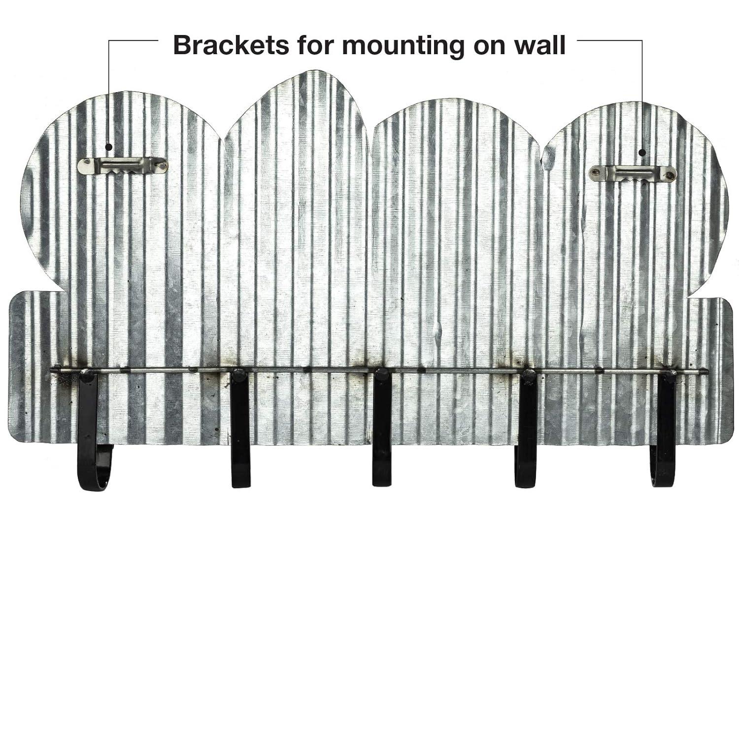 Excello Global Products Metal Sports Coat Rack with 5 Hooks: Vintage Sports Decorative Wall Mounted Design for Towels, Bags, Hats, Keys, Coats and Jackets - EGP-HD-0113