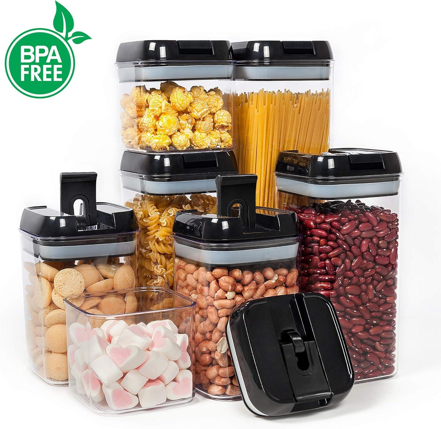 Clear BPA-Free Plastic Food Storage Containers Set with Flip Top Lids