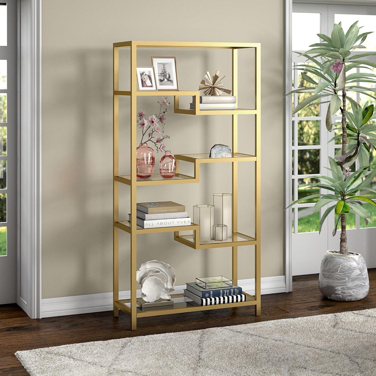 Evelyn&Zoe Contemporary Metal 4-Tier Bookcase