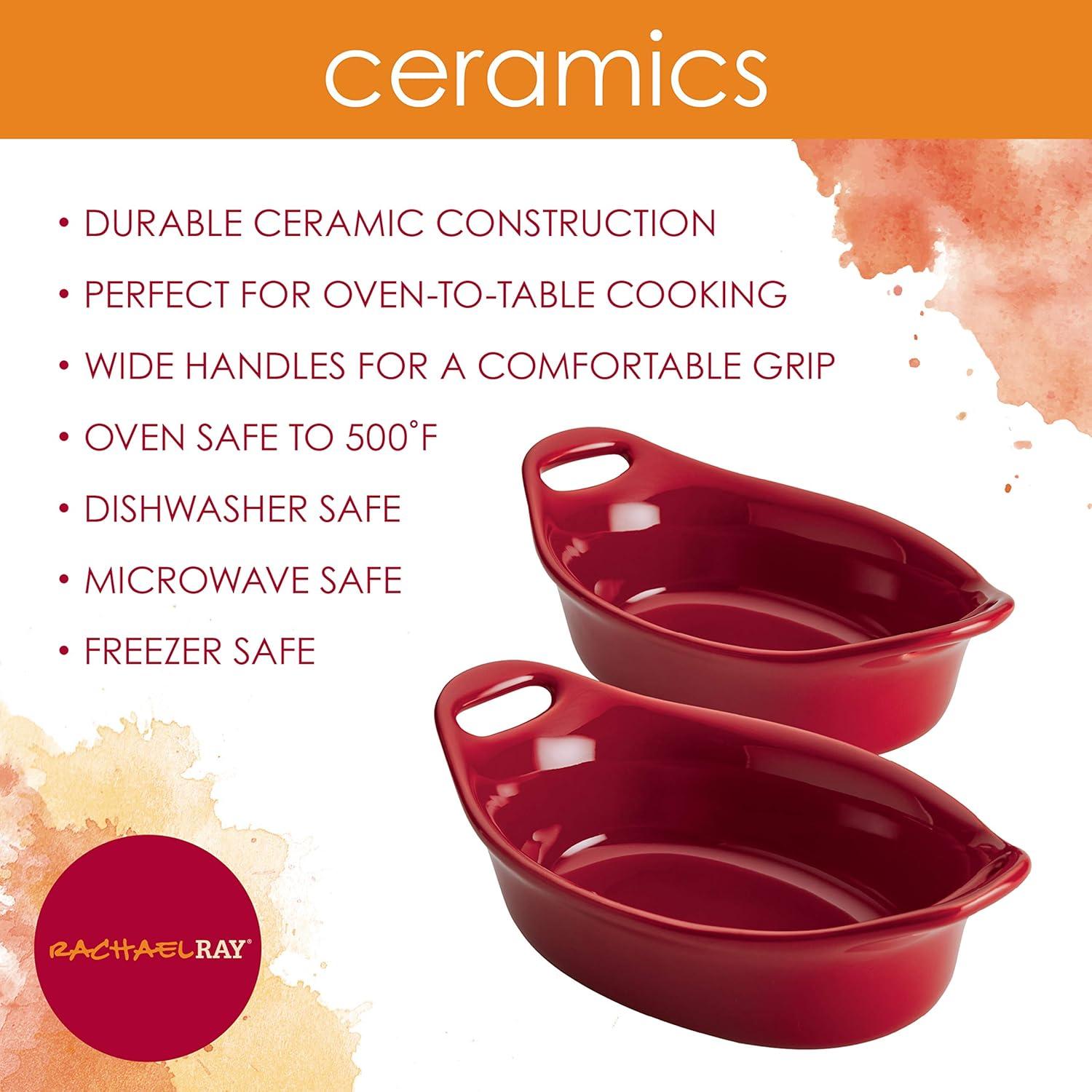 Rachael Ray Rachael Ray Ceramics Oval Au Gratin Baker Set (Set of 2)
