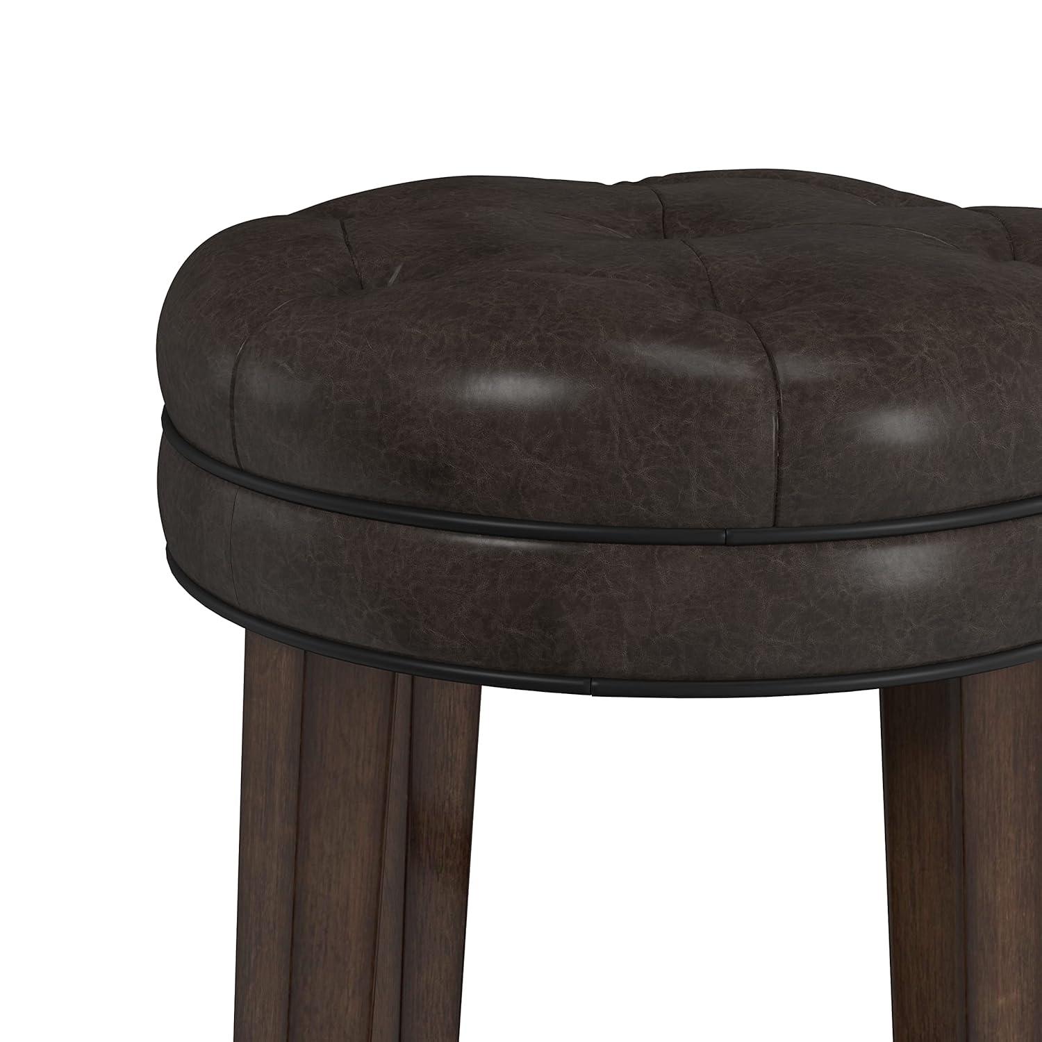 Hillsdale Krauss Backless Swivel Bar Height Stool, Dark Brown