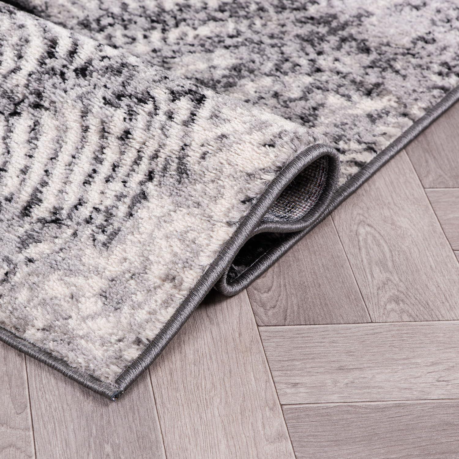 World Rug Gallery Contemporary Floral Design Area Rug - Black 2'x7'