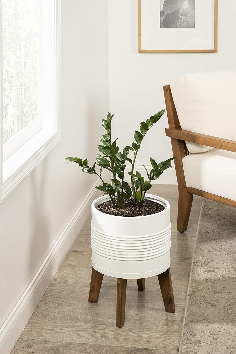 Kate and Laurel Gavri Metal Planter with Wood Stand