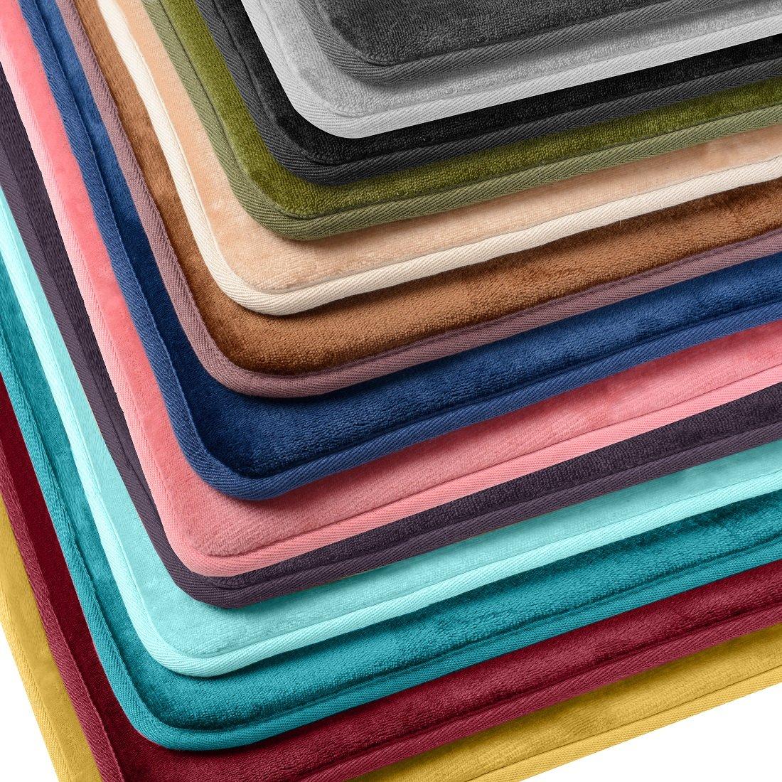 Clara Clark Ultra Soft and Absorbent Memory Foam Bath Rug Set with Non-Slip Backing