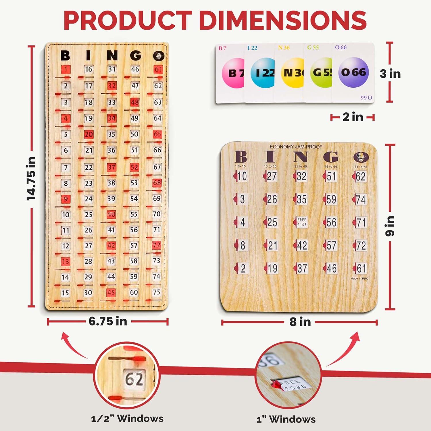 Tan Woodgrain Portable Bingo Set with Sliding Windows