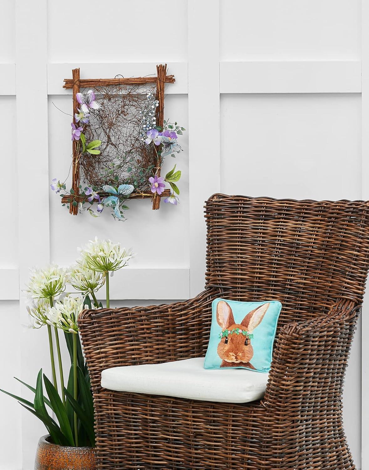 C&F Home 8" x 8" Clover Easter Spring Themed Bunny Spring Small/Petite Printed Accent Throw Pillow