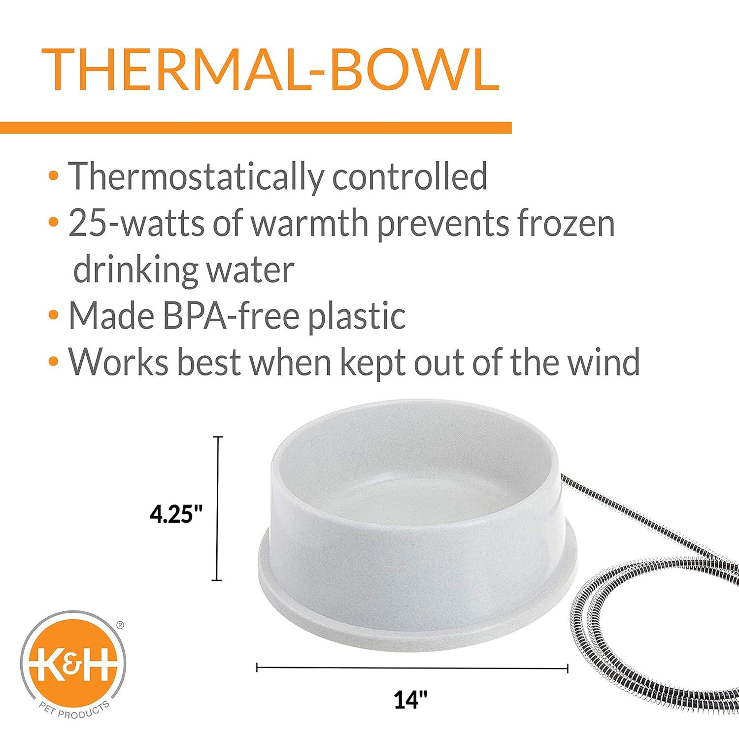 K&H Pet Products K&H Pet Products Thermal-Bowl 1.5gal. Granite 25W