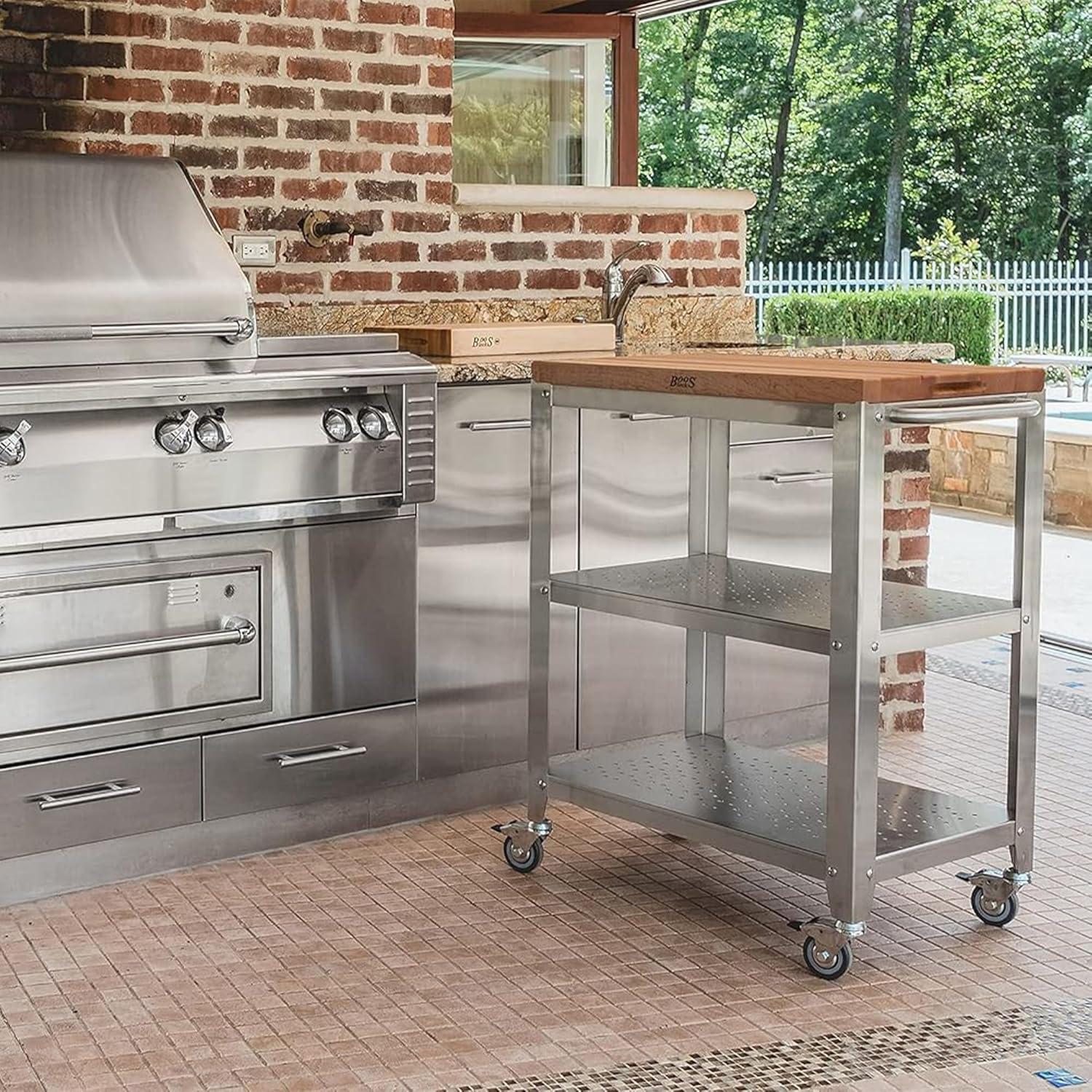 John Boos Cucina John Boos BBQ Collection Reversible Wood Cutting Board w/Juice Groove, Maple