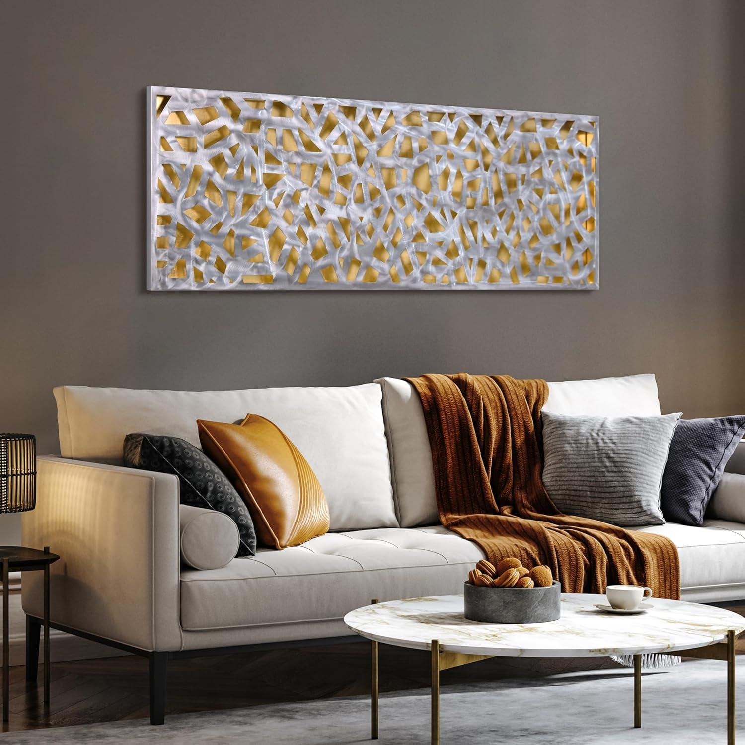 Empire Art Direct Radiant Fusion Leaf encased on a 3D Polished Steel Abstract Metal Wall Art