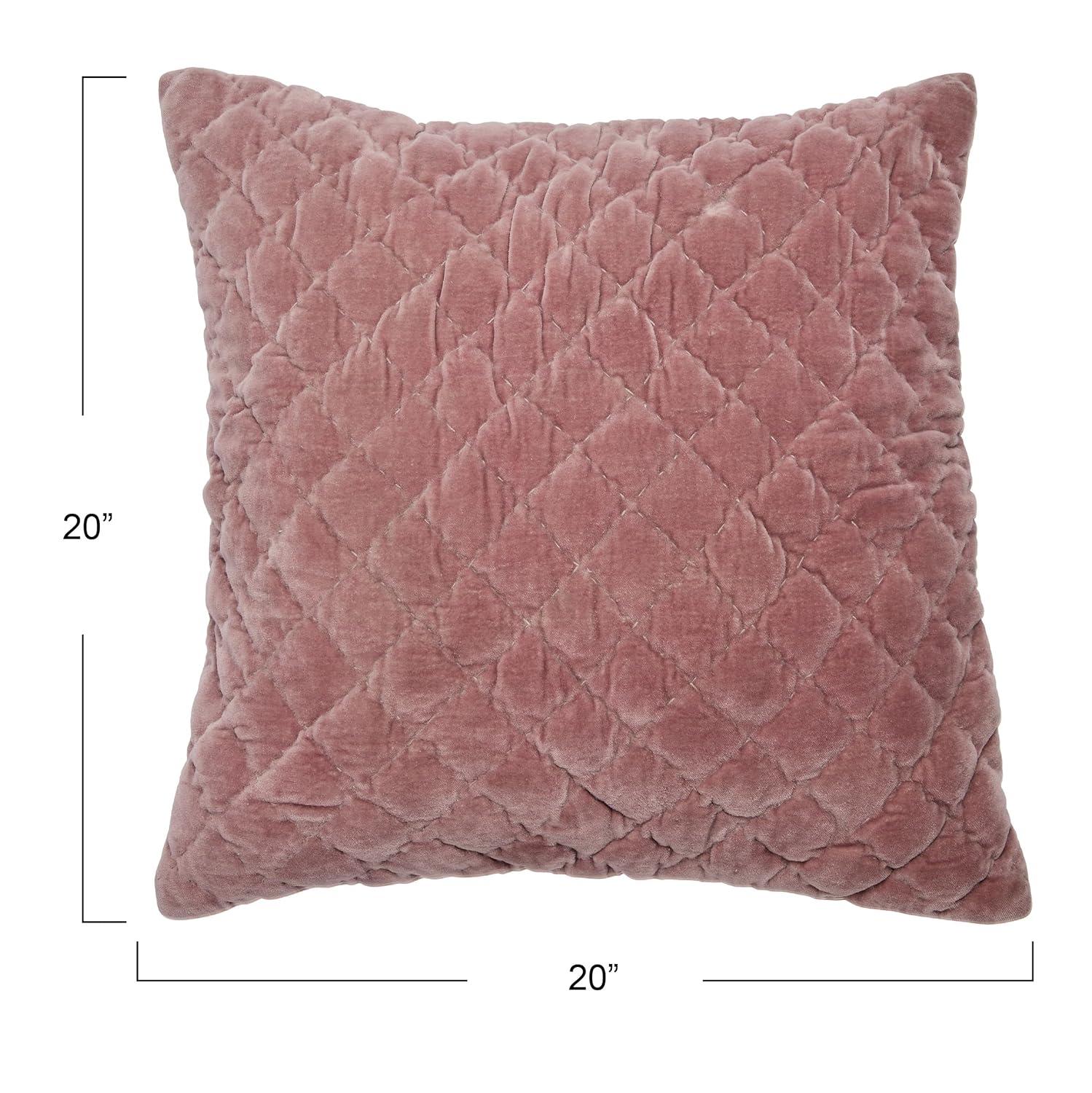 Creative Co-Op 20" Square Quilted Velvet Pillow Cover
