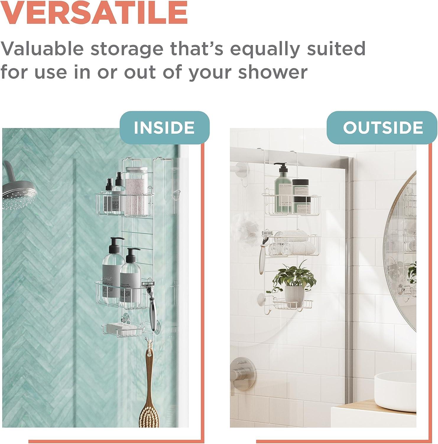 Bathstyles Over the Shower Door Caddy in Chrome