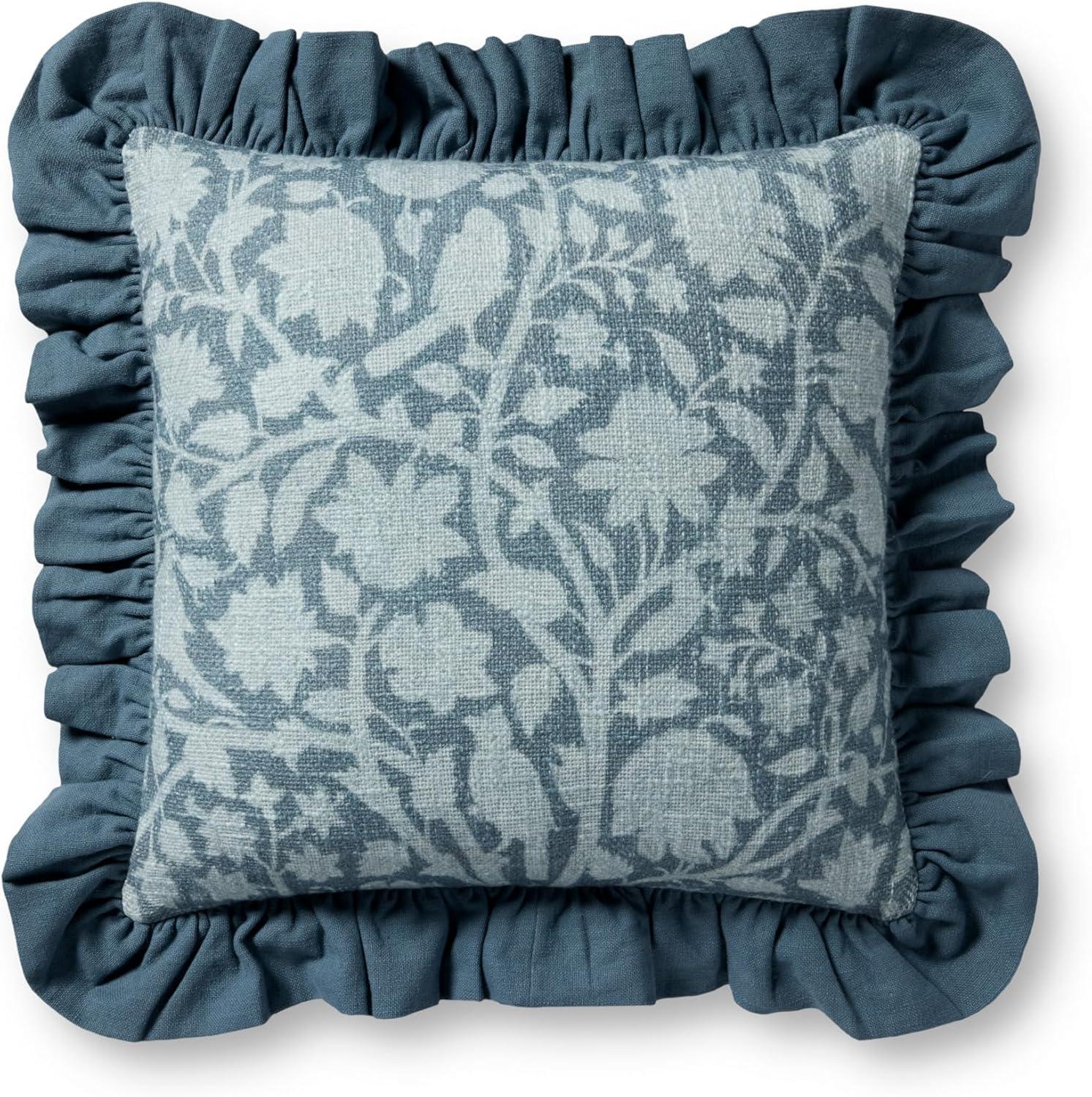 Kathleen Pillow by Chris Loves Julia x Loloi - Blue / 18" x 18" / Polyester