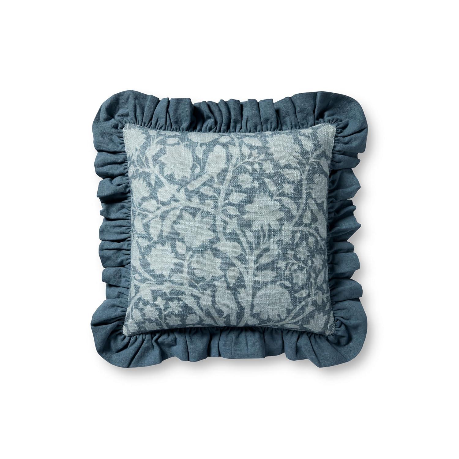 Kathleen Pillow by Chris Loves Julia x Loloi - Blue / 18" x 18" / Polyester