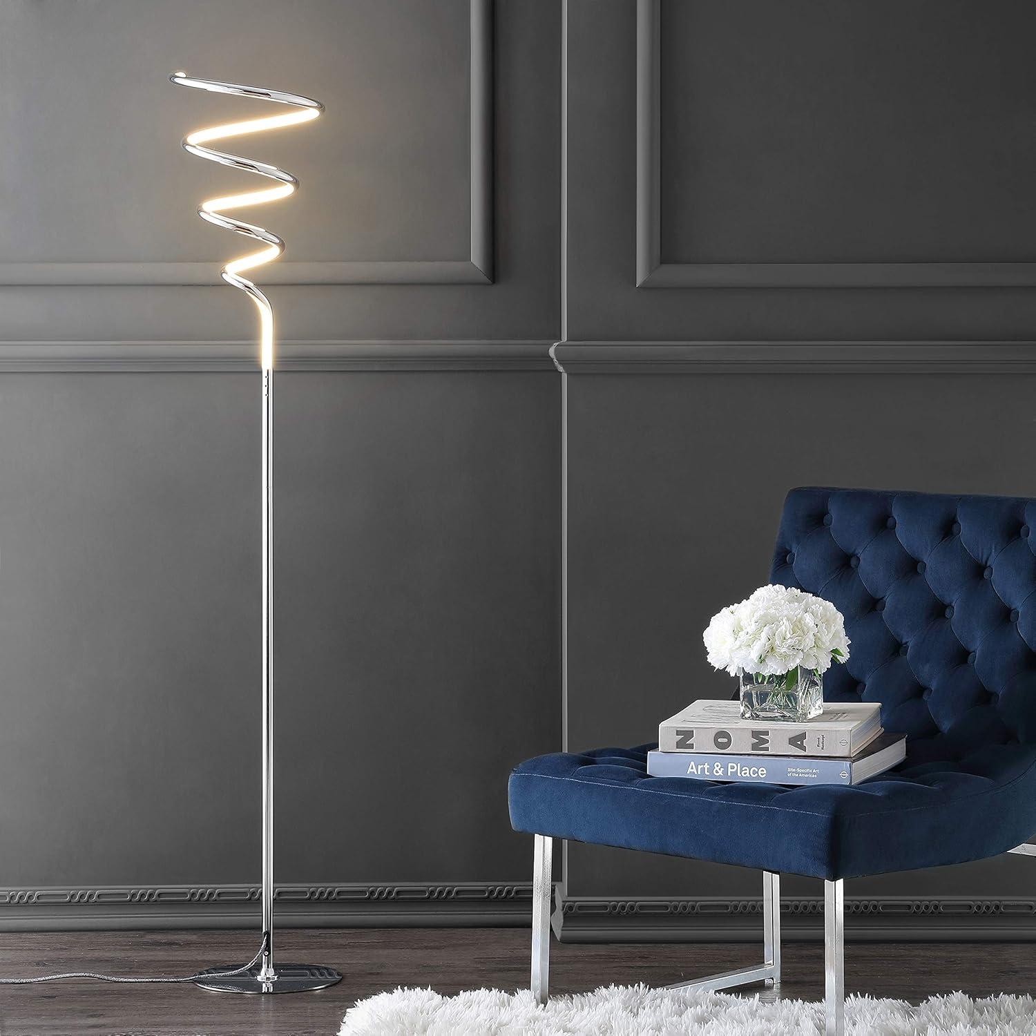 Jonathan Y Scribble Modern Dimmable Metal Integrated Led Floor Lamp