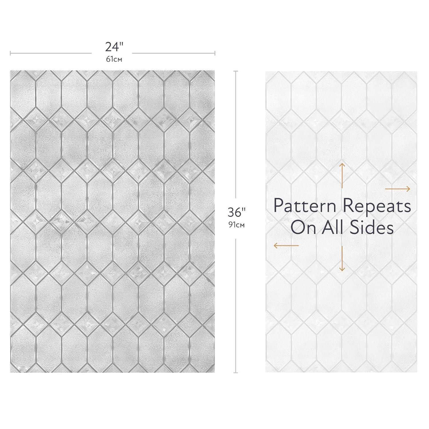 24" x 36" Old English Window Film - Artscape: Vinyl Privacy Film, Frosted Pattern, Adhesive-Free Clings