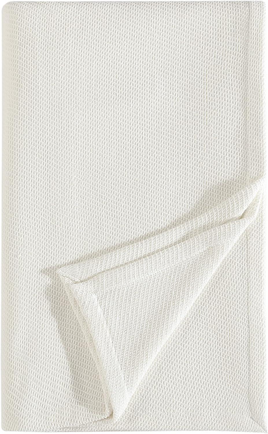 Eddie Bauer Textured Twill Solid Cotton Reversible Blanket