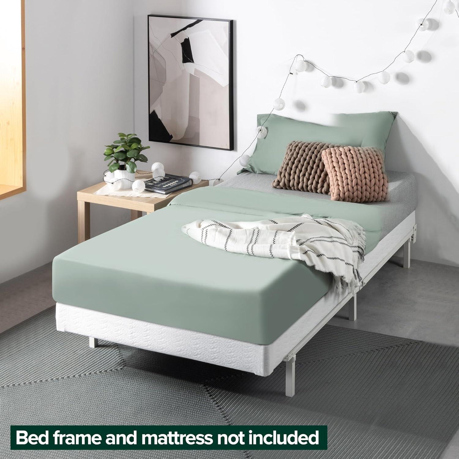 Metal Smart BoxSpring Mattress Base with Quick Assembly Gray - Zinus