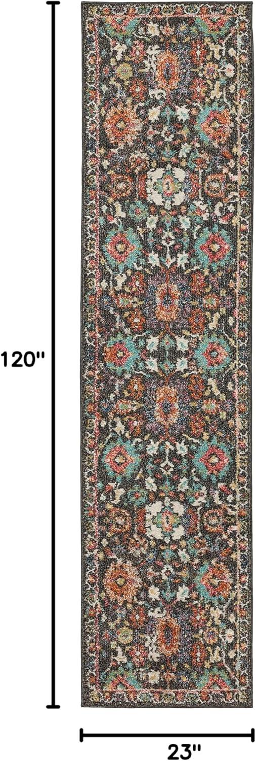 Norwood Multi-Color Synthetic 2' x 10' Non-Slip Runner Rug