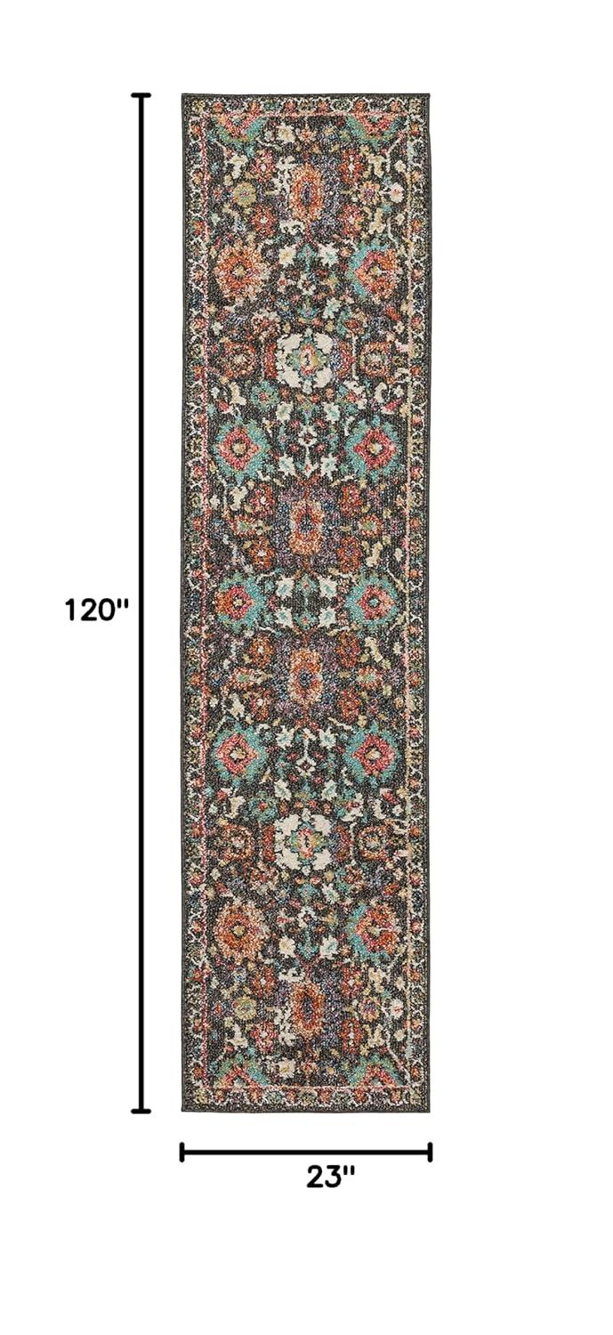Norwood Multi-Color Synthetic 2' x 10' Non-Slip Runner Rug
