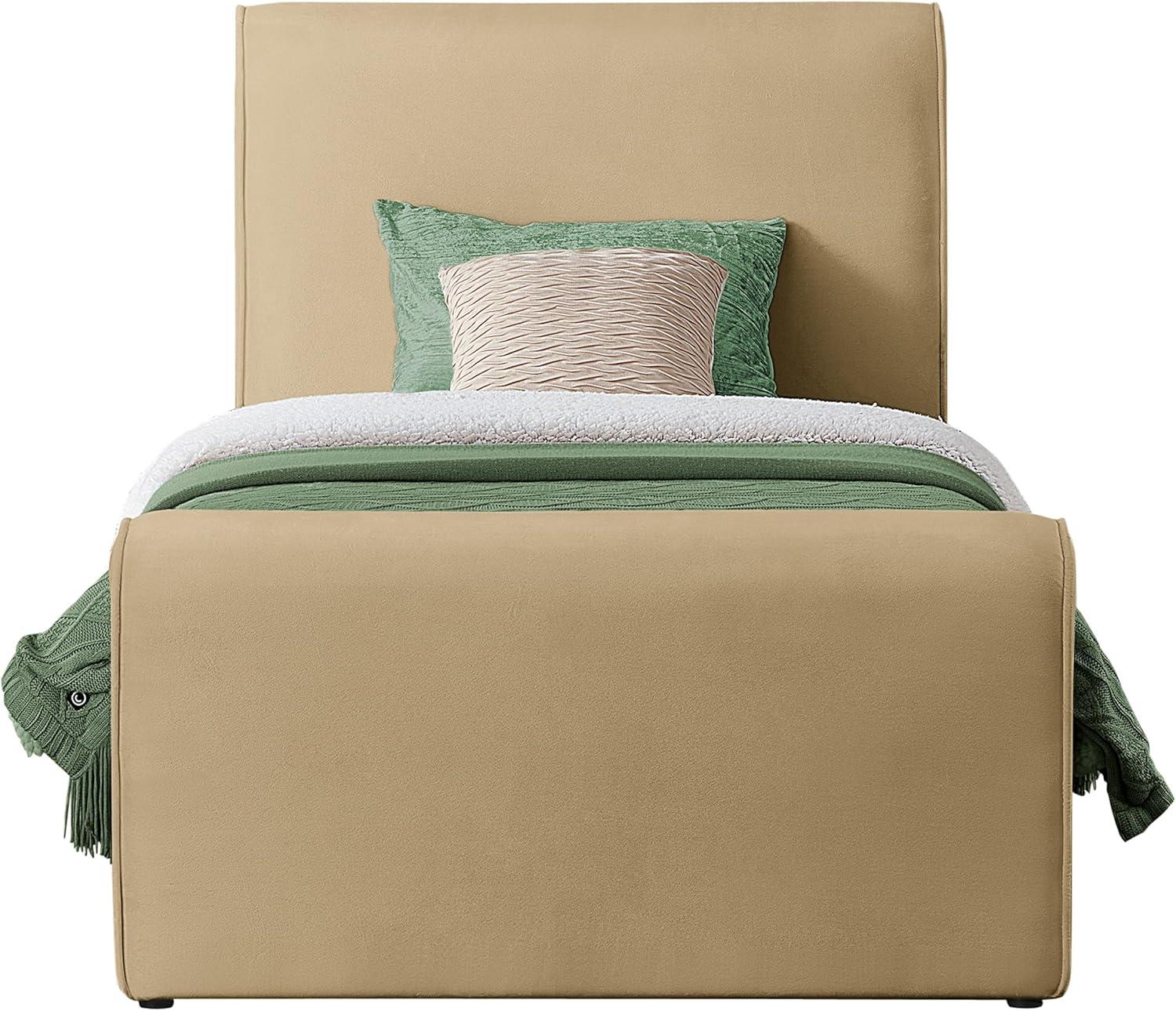 Meridian Furniture Sloan Camel Velvet Queen Bed