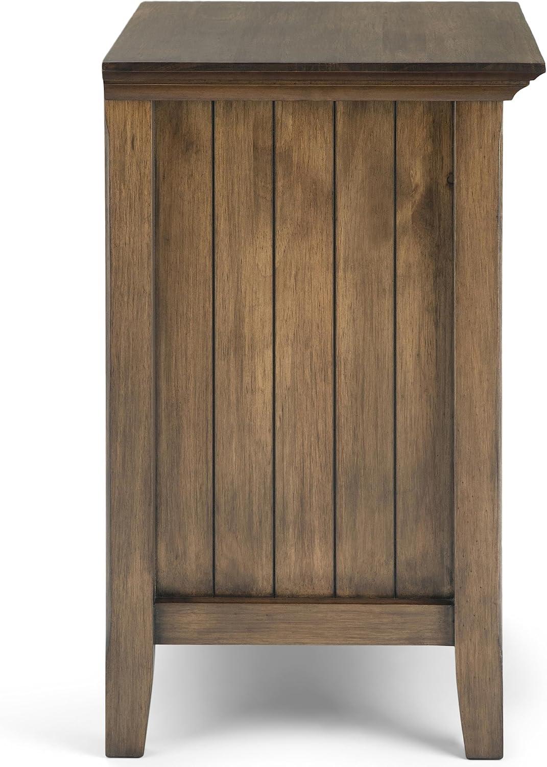 Simpli Home Acadian Solid Wood Bedside Table In Rustic Natural Aged Brown