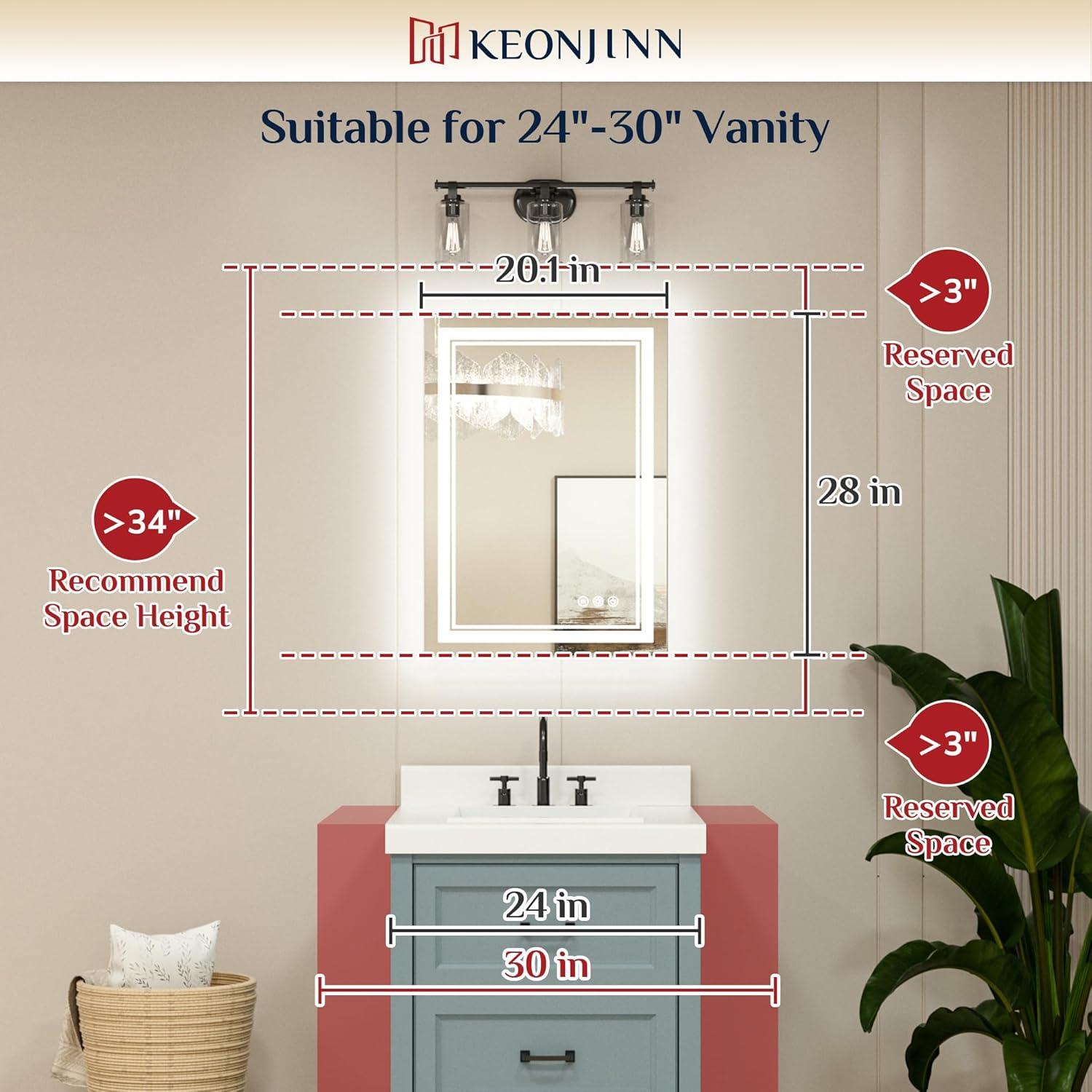 Ivy Bronx Johnn LED Lighted Bathroom Vanity Mirror 3 Color Dimmable Light & Anti-fog Wall Mirror