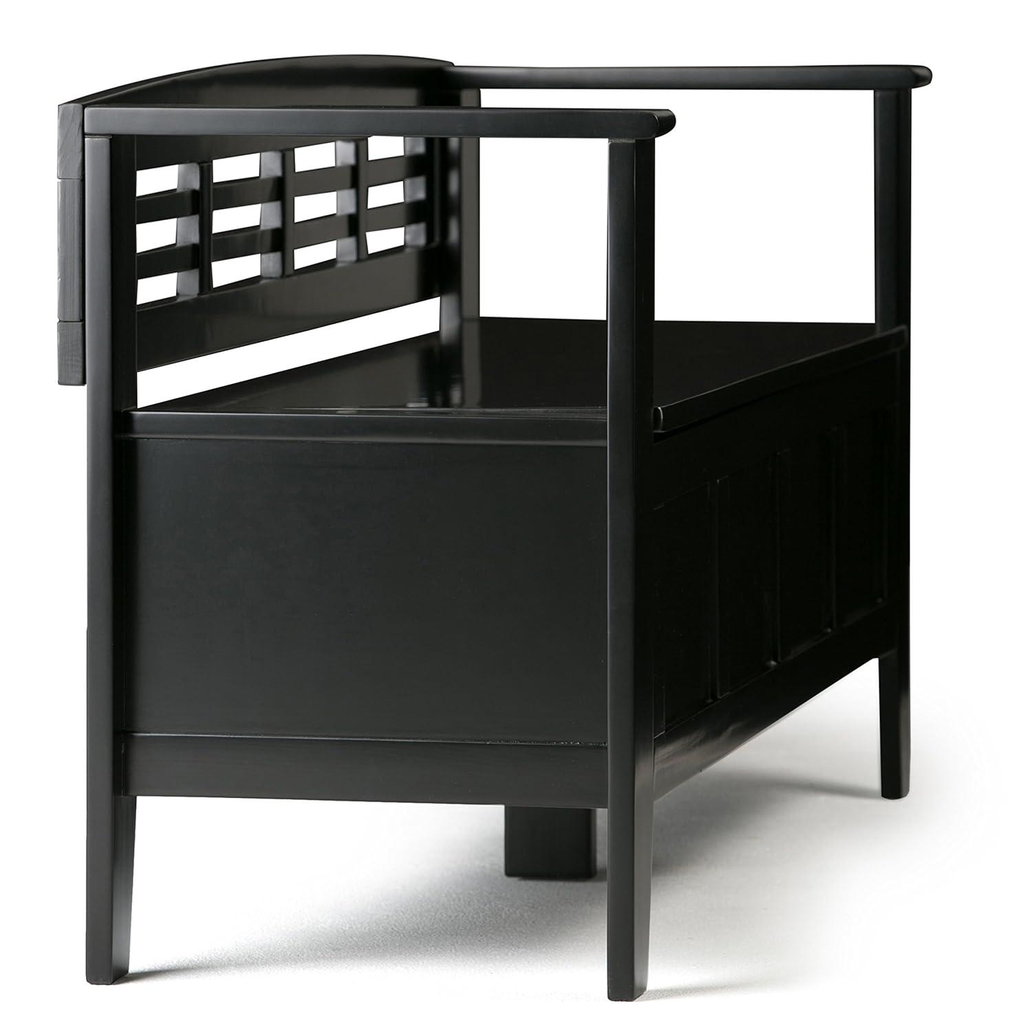 Simpli Home Adams Solid Wood Entryway Lift Top Storage Bench