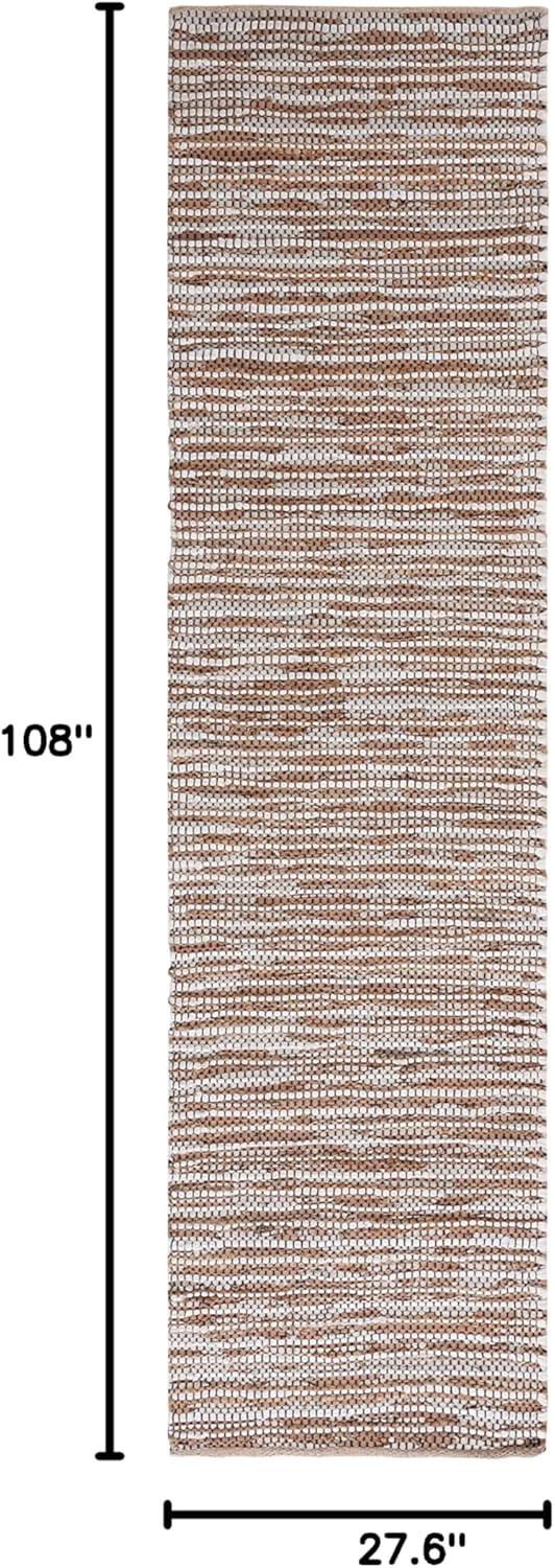 Vintage Leather VTL205 Hand Woven Runner Rug - Beige/Ivory - 2'3"x9' - Safavieh.