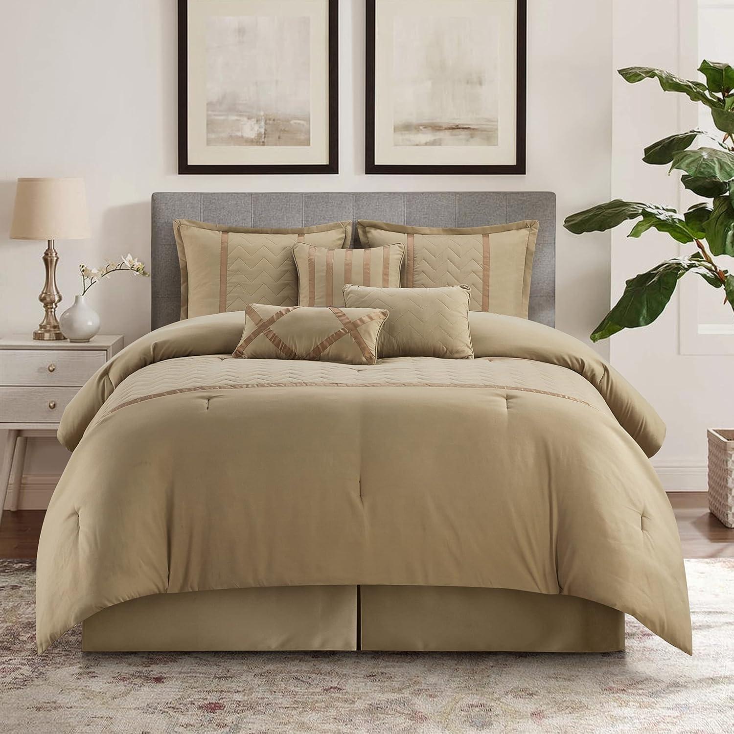 King Black and Taupe Reversible Microfiber Comforter Set