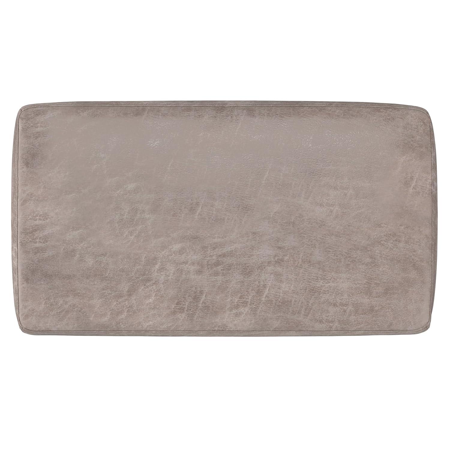 Simpli Home Milltown Ottoman Bench with Upholstered Seat and Solid Wood Frame