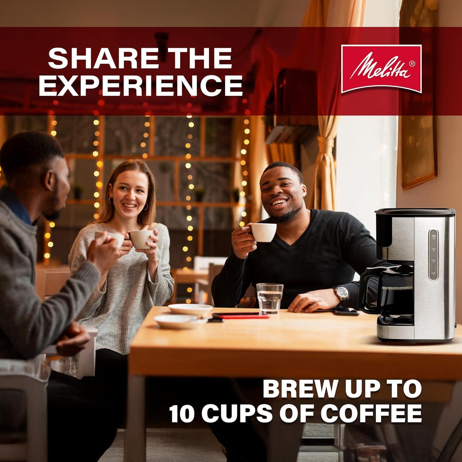 Melitta Aroma Tocco 10-cup Drip Coffee Maker With Glass Carafe And Touch Control Display