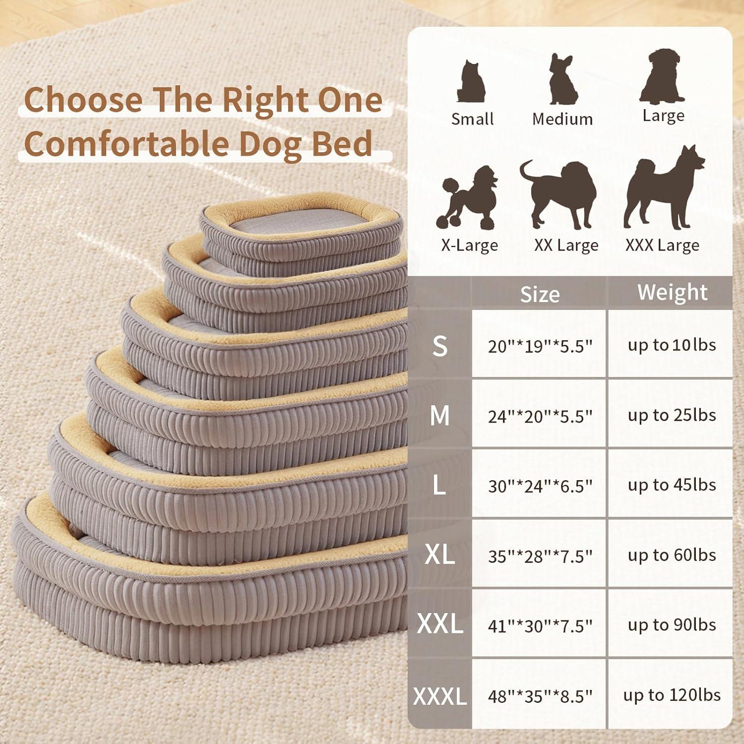 Dog Bed for Puppy, Oval Cat Beds, Pet Couch Bed with Four Sided Bolster