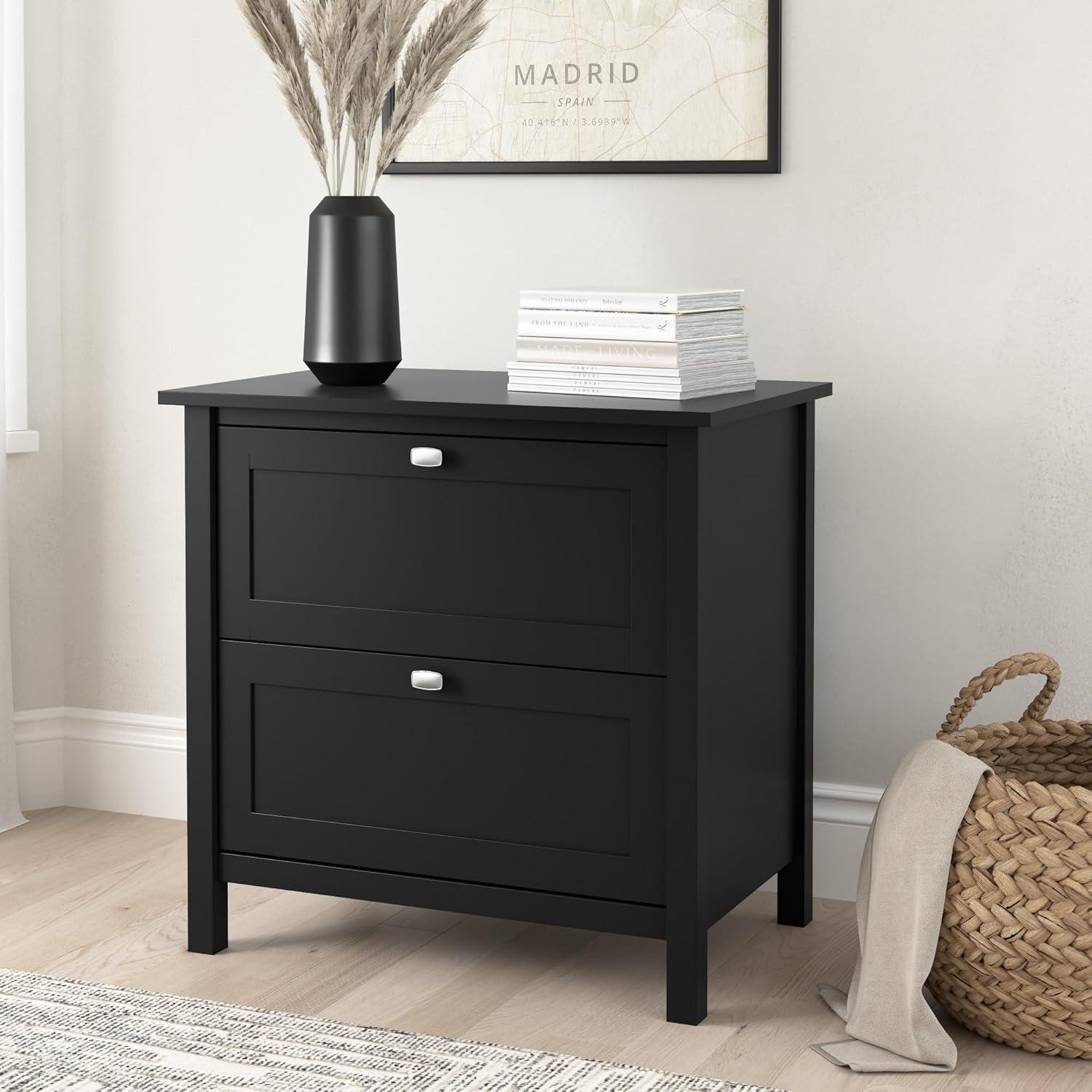 Bush Furniture Broadview 2 Drawer Lateral File Cabinet in Classic Black