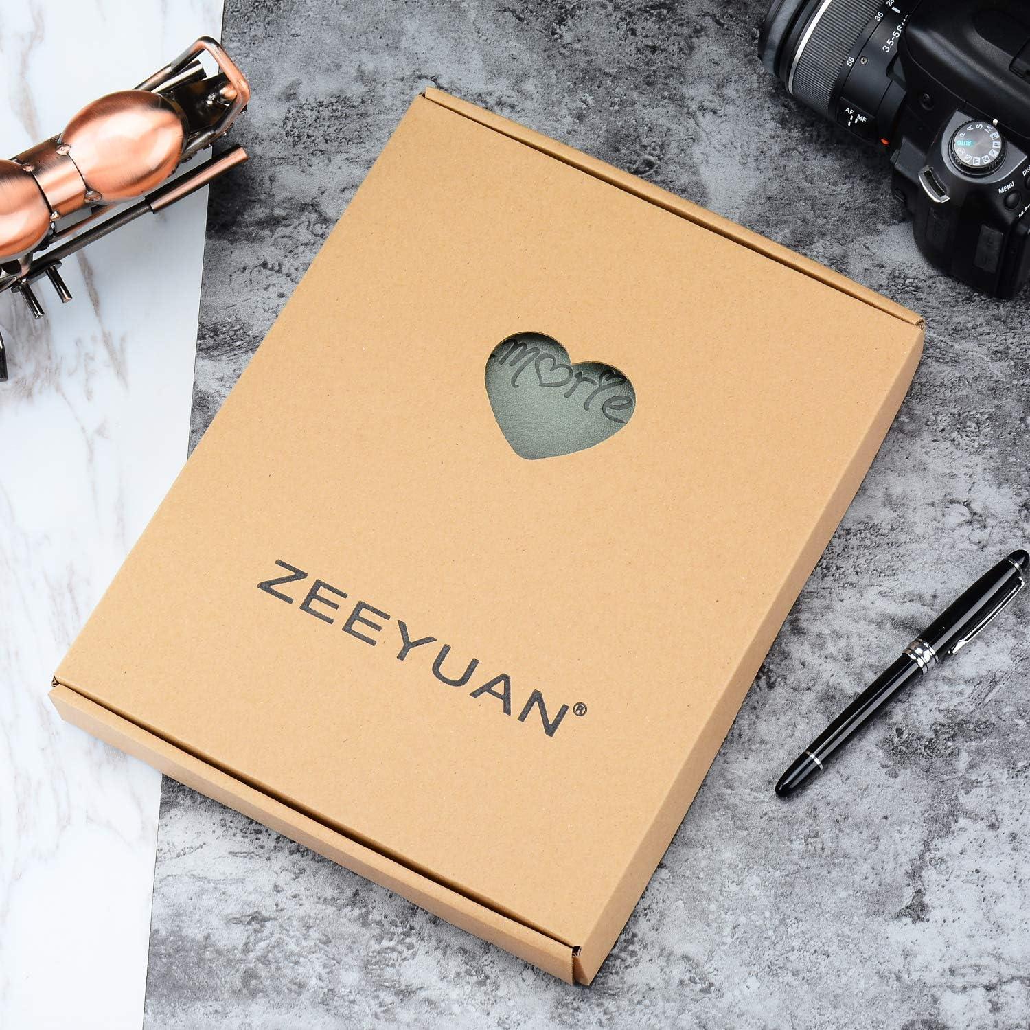 ZEEYUAN Scrap Book Leather Photo Album Family Scrapbook Memory Photo Book 60 Pages, Mothers Day Gift for Mom Mother Scrapbook/Anniversary/Valentines Gifts (Gray)