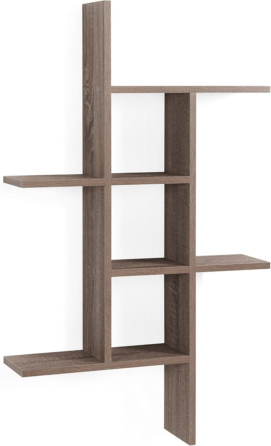 Weathered Oak Modern Cantilever Wall Shelf, 35"x5"x8"