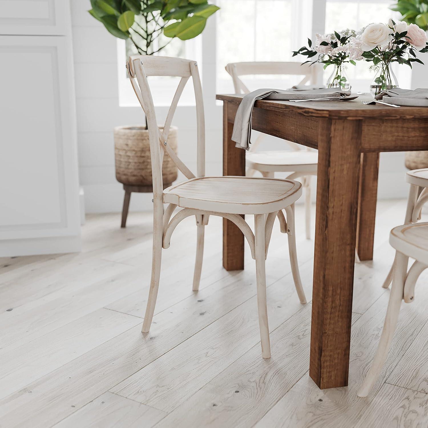 Merrick Lane Rectangular Antique Solid Pine Farm Dining Table